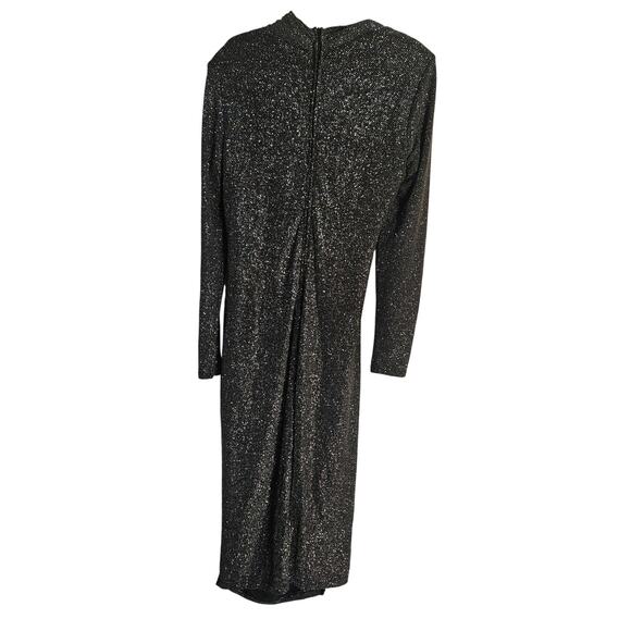 Premier Amour Glittery Ruched Midi Dress Size 12 Glam Witchy Goth Whimsigoth - Picture 2 of 9